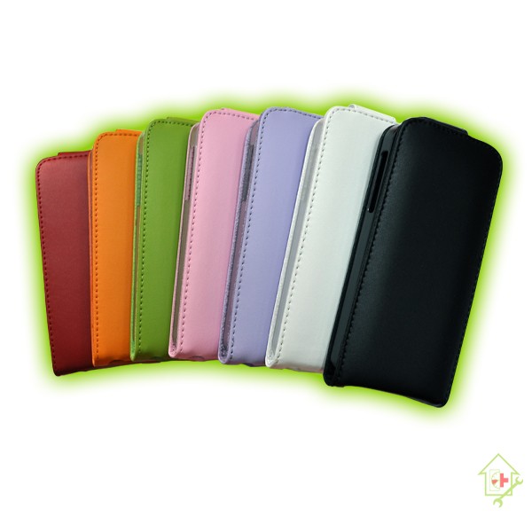 Apple IPhone 5 Klappledertasche glatt, versch. Farben