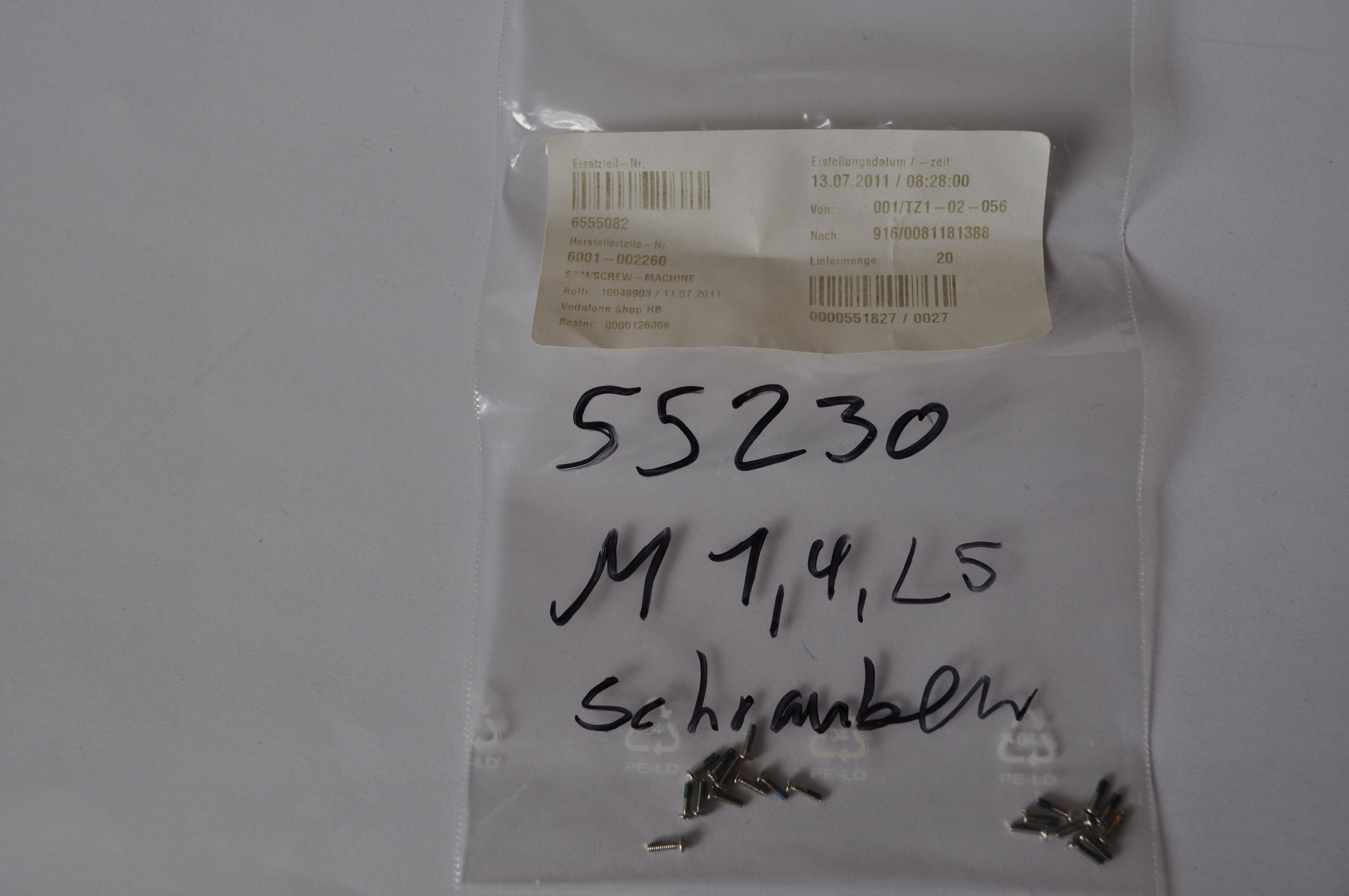 Original Samsung S5230 Schrauben M1, 4, L5